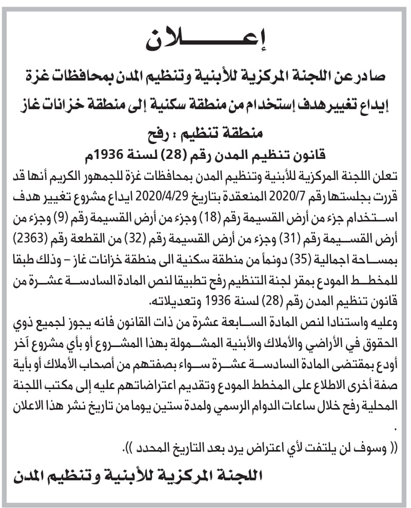 تغيير هدف استخدام أرض